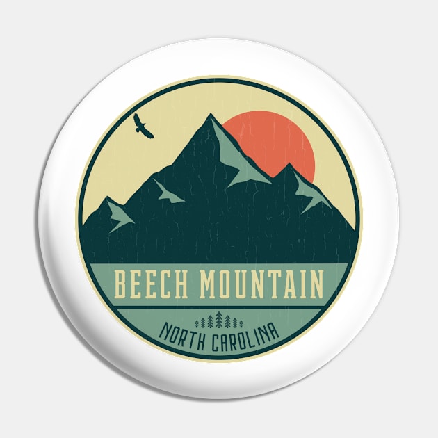 Beech Mountain North Carolina Retro Mountain Badge Pin by dk08