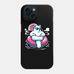 Pool Party White Bear Pink Float Novelty Funny Bear Phone Case