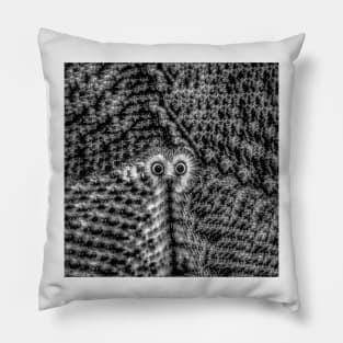 Who Are You? - Black And White Pillow