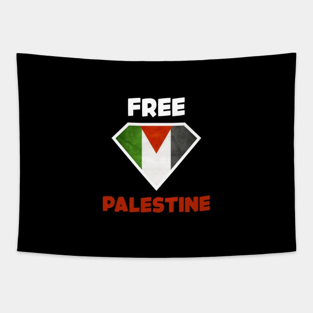 Free Palestine - Flag Diamond Protest For Freedom Palestine Tapestry by mangobanana