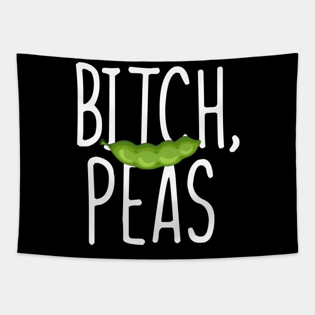 Bitch Peas vegan Tapestry by Imutobi