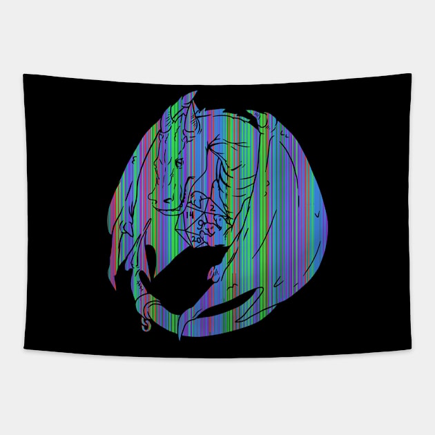 neon dragon Tapestry by vender