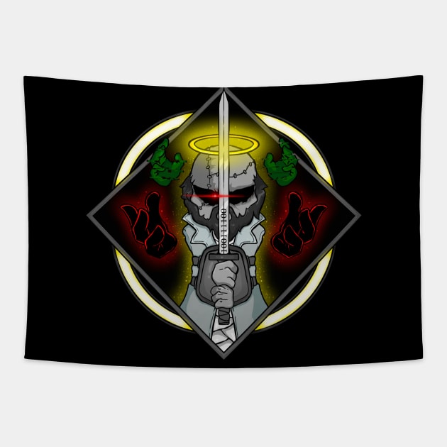 Madness combat Jebus REMASTER art Tapestry by Renovich