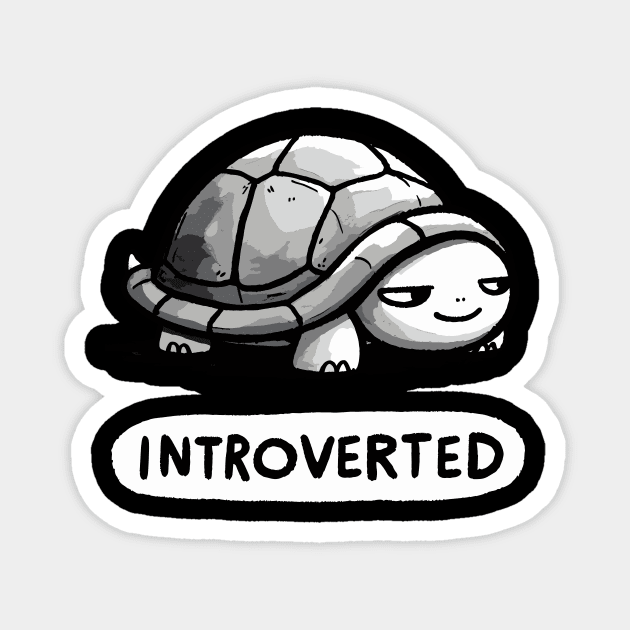 Introverted Turtle Magnet by DoodleDashDesigns