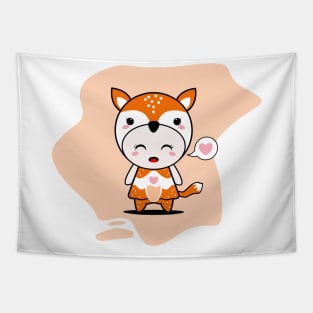 Cute Fox Character Tapestry