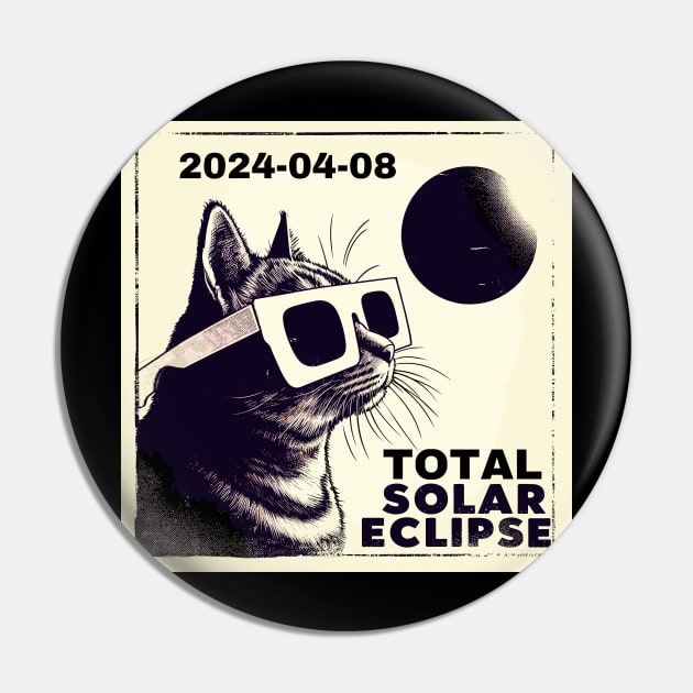 Funny Cat Total solar eclipse 2024 Pin by TomFrontierArt