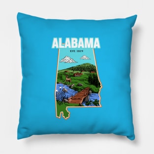 Alabama and vintage Pillow