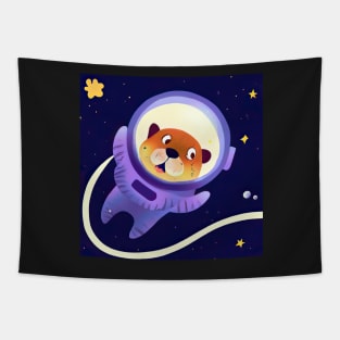 OtterSpace Astronaut Otter in outer space cute Illustration Tapestry