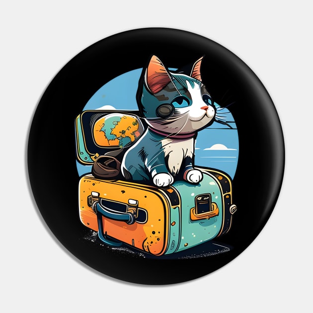 The Travelling Cats - Colorful Cat Travel In The World Pin by Freeman Thompson Weiner