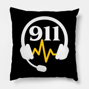 911 Dispatcher Thin Gold Line Heartbeat Pocket Gift for Police Dispatch and Sheriff 911 First Responder Pillow