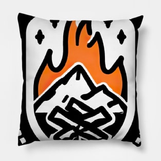 Camping Fire Pillow