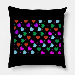 Muliti colored hearts and dots Pillow