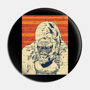 Seriously! This is my Happy Face! Funny Animal Wildlife Gorilla Retro Vintage Distressed Pin