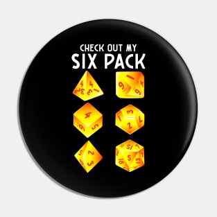 Funny Check Out My Six Pack Dice Pun Pin