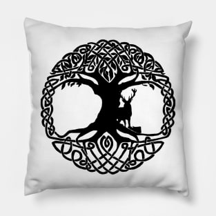 Deer & Celtic Tree Pillow