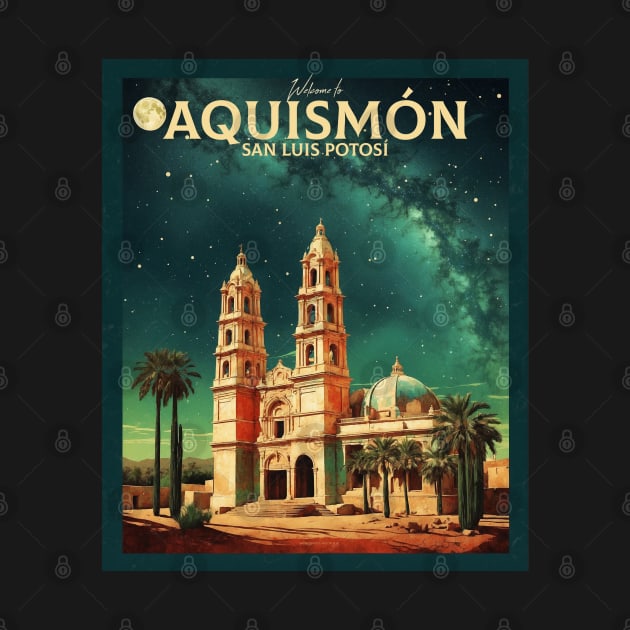 Aquismon San Luis Potosi Mexico Sunset Tourism Travel Vintage Poster by TravelersGems