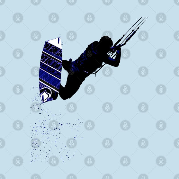 Kitesurfing Action Kite And Surf Illustration by taiche