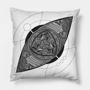 The Eye of Prosperity Charcoal Pillow