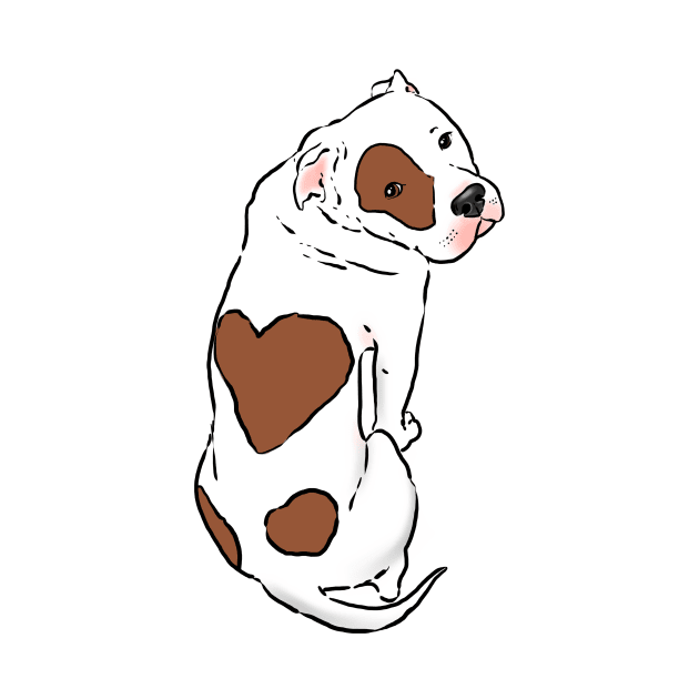 Pitbull with brown heart spot, Pitbull Love by sockdogs