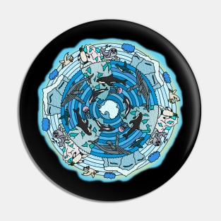 Antarctica Themed Mandala Pin