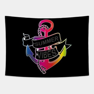 Summer Vibes full color | LGBT beach sailling captain Tapestry