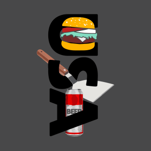 USA Map - Hamburger, Spatula, Beer T-Shirt