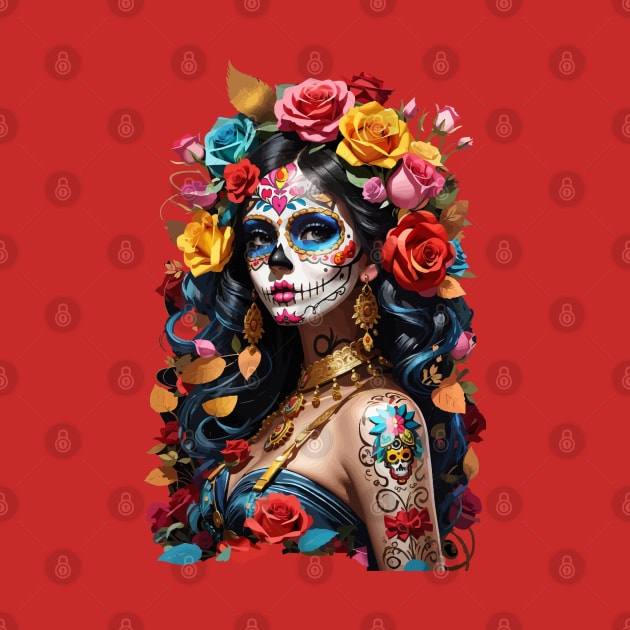 Sugar Skull girl, Dia de los Muertos by CatCoconut-Art