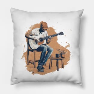 Someone playing a guitar Pillow