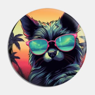 Retro Wave Balinese Cat Pin