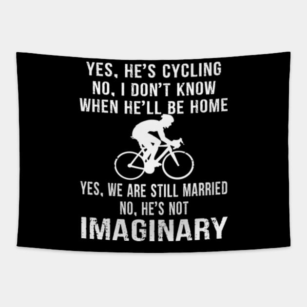 Yes He's Cycling No I don't Know when He''l be home. Yes, We are still Married No He's not Imaginary Tapestry by Hanh05