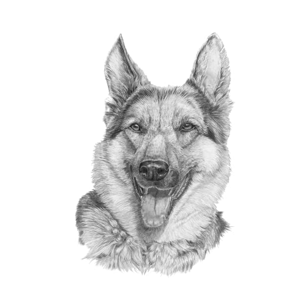 German shepherd bw by doggyshop