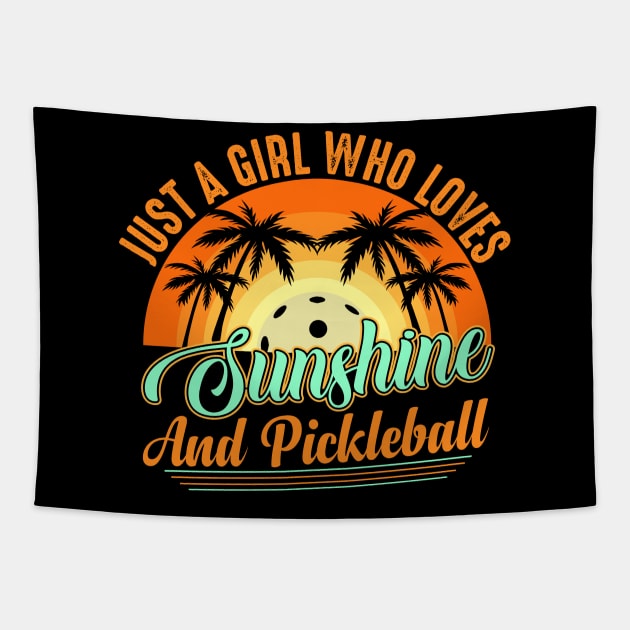 Pickleball women sunshine Tapestry by Positively Petal Perfect 