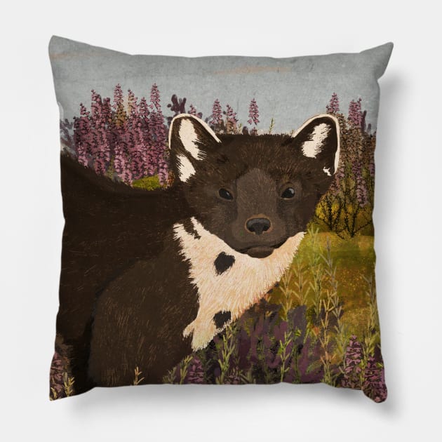 Pine Marten Pillow by KatherineBlowerDesigns