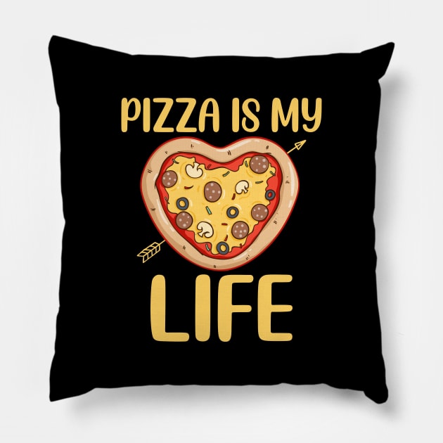 Pizza Is My Life Pillow by DragonTees