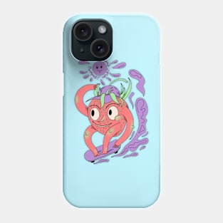 Funny strawberry on a skateboard Phone Case