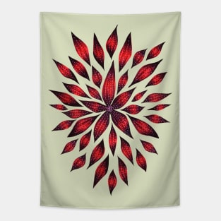 Beautiful Abstract Red Flower Doodle Tapestry