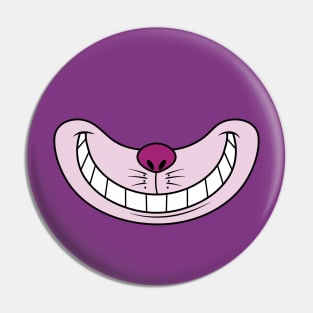 Cheshire cat face mask Pin