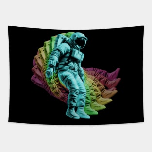 Rainbow Astronaut Psychedelic Swirl Tapestry