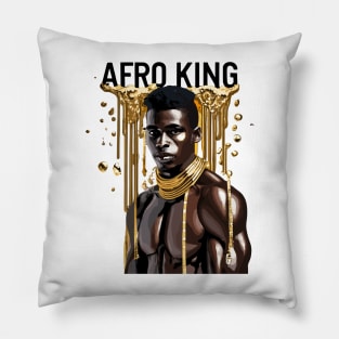 Afro King Drippin' Gold Pillow