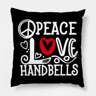 Peace Love Handbells Red Heart Peace Design Pillow