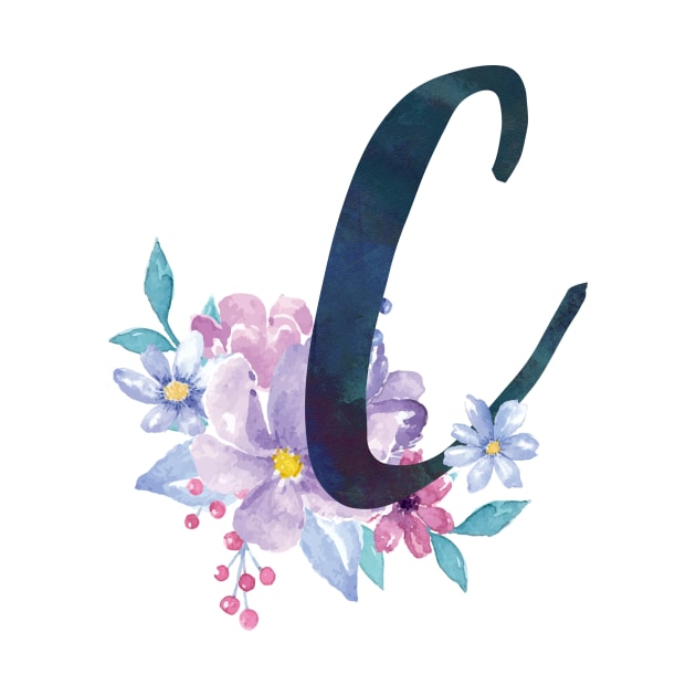 Floral Monogram C Pretty Lilac Bouquet by floralmonogram