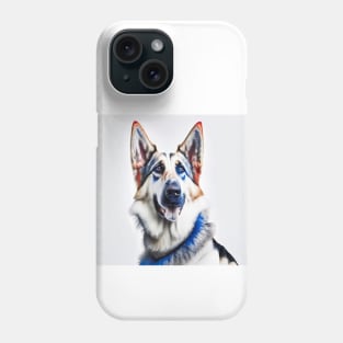 [AI Art] Red, blue and white German Shepherd Phone Case