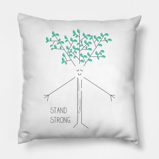 Cartoon drawing of a smiling tree Pillow