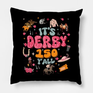 Retro Womens Mens Derby Day 2024 150Th Horse Race Day Ky Pillow