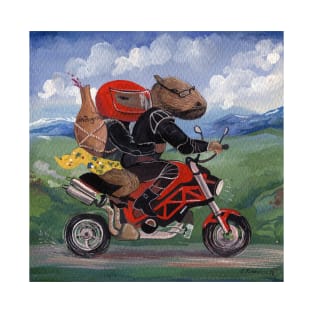 Capybaras riding motorcycle T-Shirt