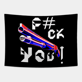 F#CK YOU, v.White Text Tapestry