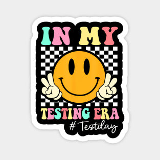 In My Testing Era Retro Smile Teacher Kids Testing Test Day Magnet