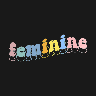 Rainbow Feminine Groovy Typography T-Shirt