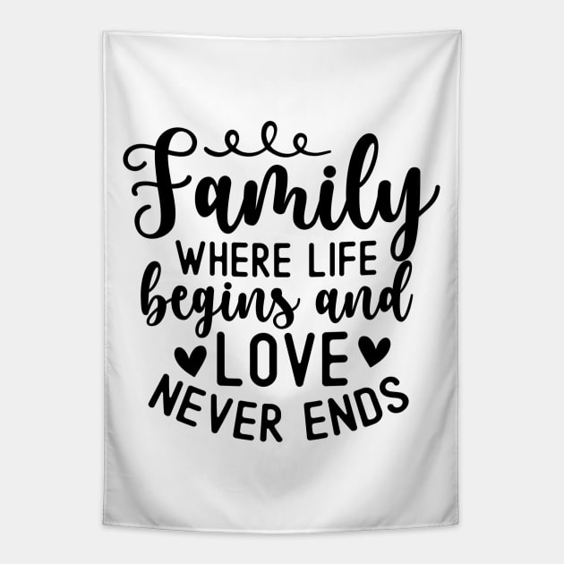 Family Where Life Begins And Love Never Ends Tapestry by Astramaze