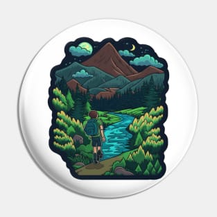 Beautiful Hiker Motif - Buy and Plant a Tree Pin